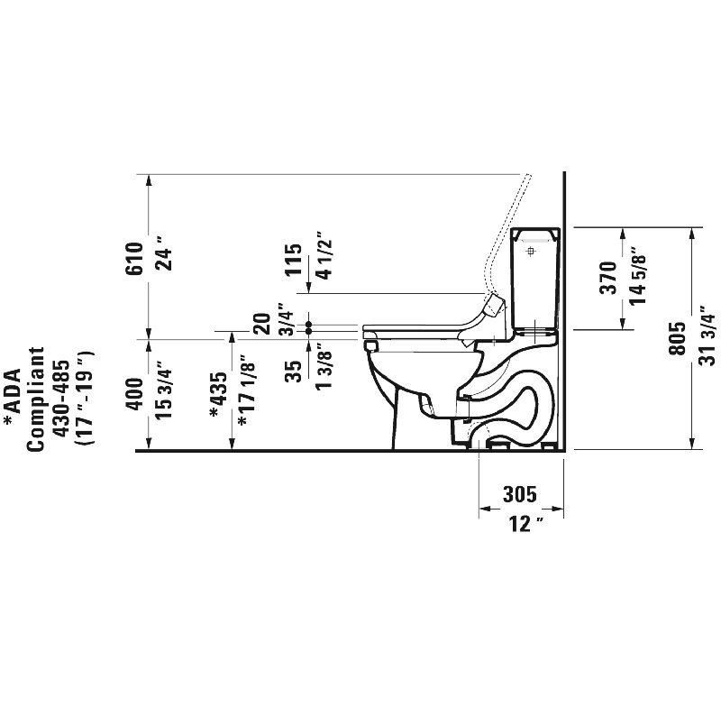 Cuvette de toilette à fixation sur le plancher 3 étoiles Starck