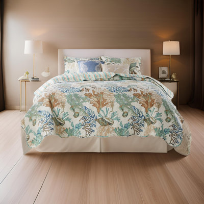  Multicolor Microfiber 3 Piece Quilt Set
