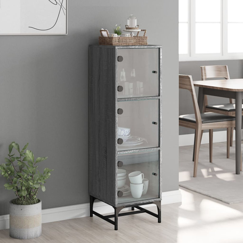 Calianna Display Cabinet, Grey Sonoma