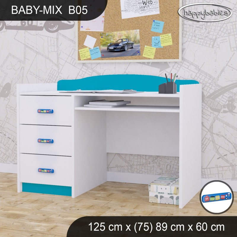 125cm Computer Desk, Blue