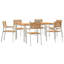 Wood Patio Dining Set with Rectangular Table-526816647-526822011