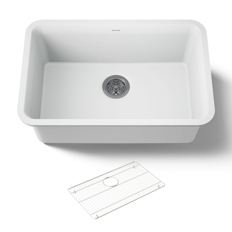 Cairn Neoroc 27-1/2" x 18-5/16" x 9-1/2" Undermount Kitchen Sink, Matte White