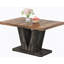 Table de salle à manger de style campagnard de 47 pouces pour 4-6, finition blanche et noire, base piédestal robuste, table en bois rustique pour petits espaces-1086345148