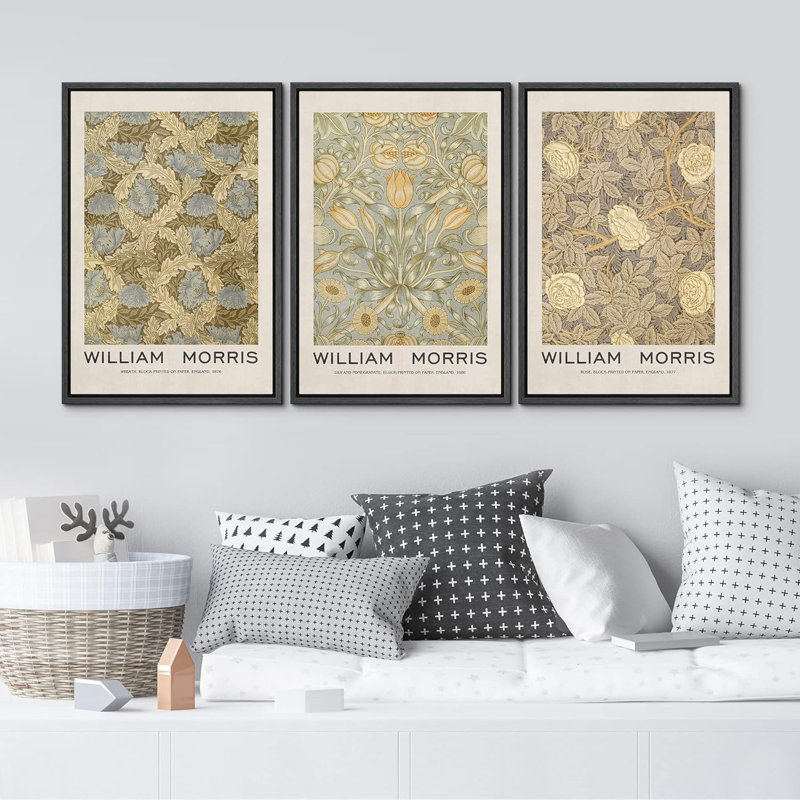 Art mural classique de William Morris, H 36 po x l 24 po x P 1,5 po, Noir