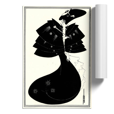 The Black Cape by Aubrey Beardsley - Frameless Print