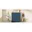 Meuble-lavabo 30 po avec lavabo en céramique, armoire de rangement autoportante moderne avec poignées dorées, portes à fermeture douce, bleu