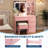 Vanity Desk With Led Mirror, Makeup Vanity Desk With 4 Drawers, Power Outlets, Storage Stool, Storage Shelves & Hair Dryer Holder , Adjustable 3 Lighting Modes, Makeup Vanity Set For Bedroom-1983691830