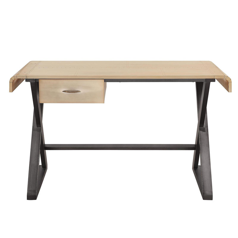 Danton Gold Aluminum Rectangular Writing Desk