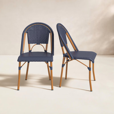 Popplewell Premium All-Weather Wicker Outdoor Dining Side Chair