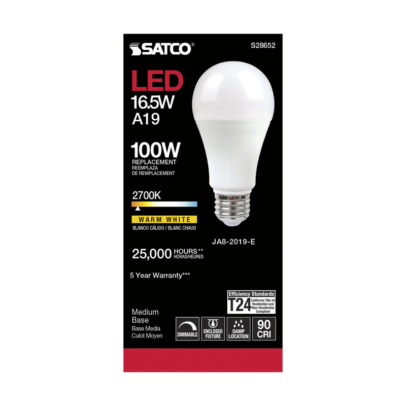 16.5 Watt White LED Bulb, 2700K