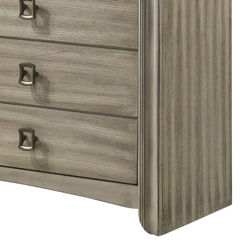 Commode 8 tiroirs beige rustique