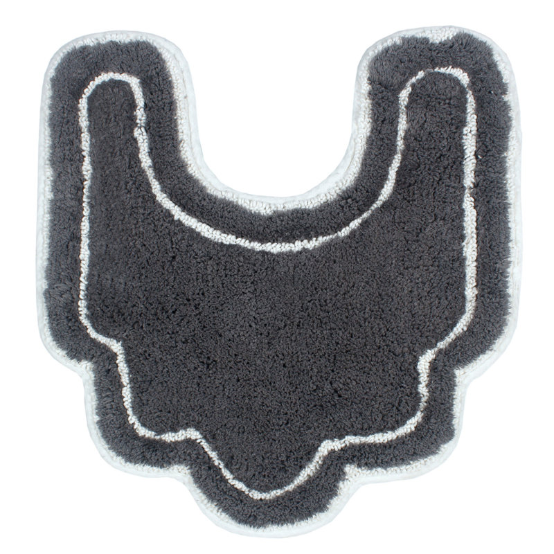 Tapis pour salle de bain Dobrinka, Gris foncé, 20 po x 20 po (contour)