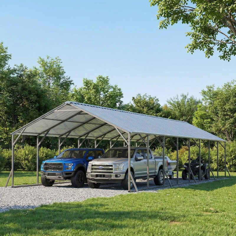 Abri de voiture en métal 20 pi x 40 pi x 12 pi pour plusieurs véhicules