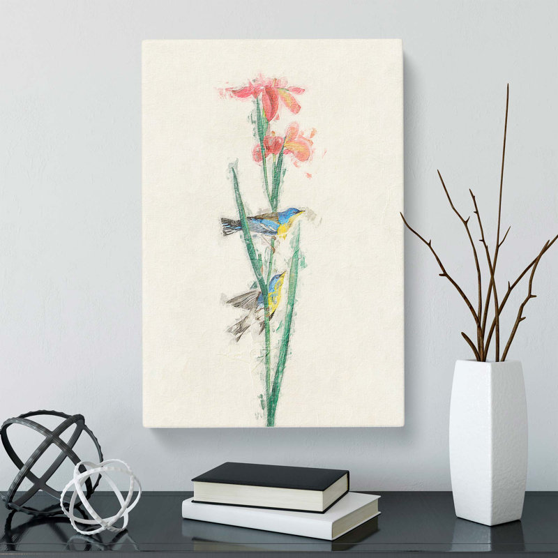 Blue & Yellow Warbler Birds by John James Audubon - Wrapped Canvas, 60cm H x 40cm W x 3cm D