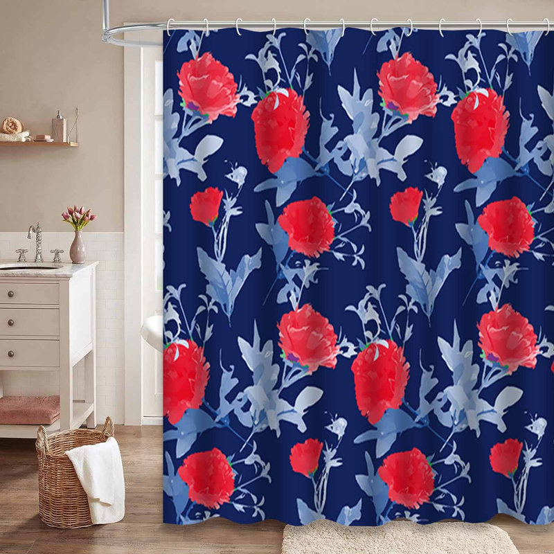 Rideau de douche à 12 crochets, L 72 po x l 72 po
