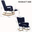 Ensemble fauteuil à bascule et repose-pieds en tissu Teddy, design ergonomique pour un confort et un soutien optimaux, idéal pour la chambre d'enfant et le salon, bleu foncé