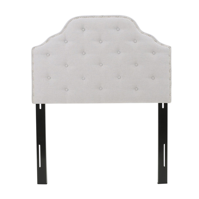 Brooke-Elise Upholstered Metal Panel Headboard, Light Gray, Twin