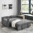 Modern Convertible Sofa Bed With 2 Detachable Arm Pockets-1273060565