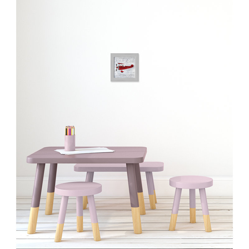 Impression sur papier rouge 2, H 8 po x l 8 po x P 0,6 po, Encadré plat argent