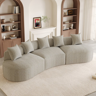 134" Oversized Curved Chenille Modular Sectional Sofa