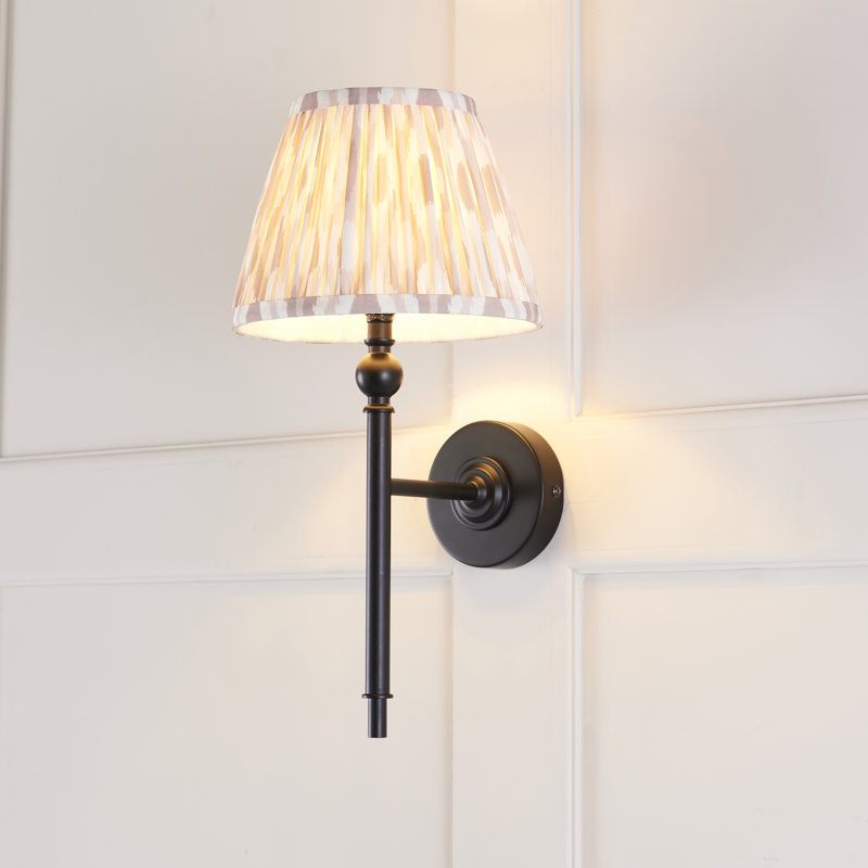 Welby Steel Armed Sconce, Beige