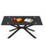 Table basse de 38,78 po en verre noir avec pieds en métal, look contemporain pour le rangement, stable, espace de conception moderne facile à nettoyer, assemblage simple