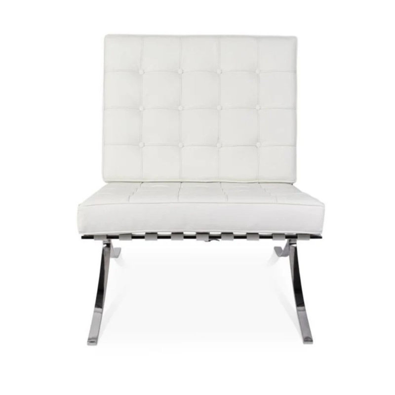 Aurea Leather Lounge Chair, White Faux Leather