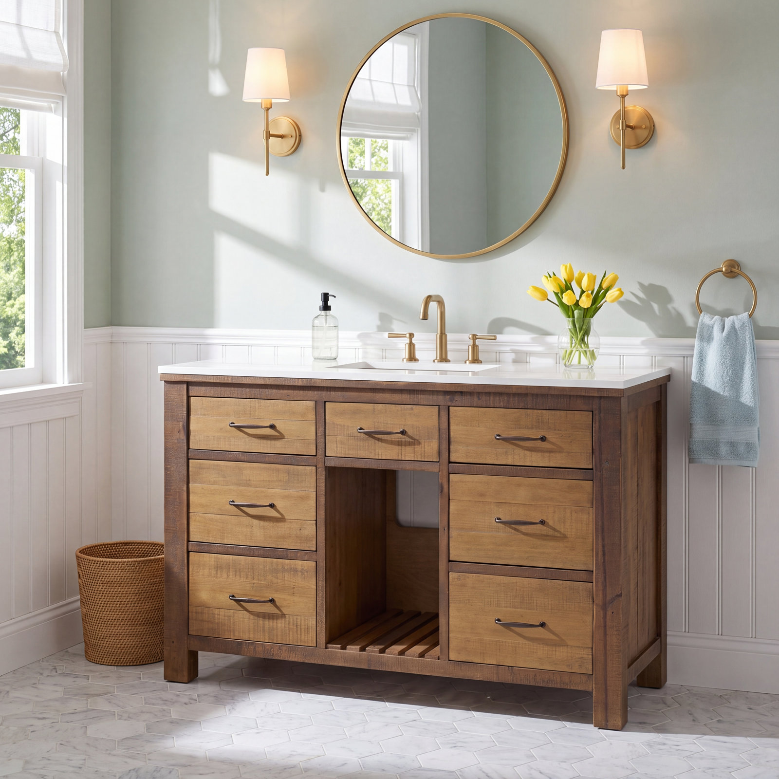 Marlie 54" Pine Single Bathroom Vanity