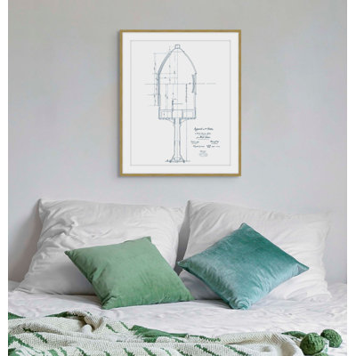 Blueprint Of Light Tower 1 Framed Print