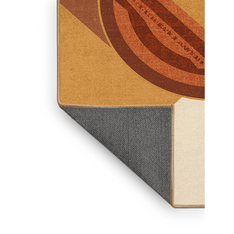 Tapis moelleux moelleux moelleux à motif de blocs d'inspiration mondiale Adama Shawarma - brun clair, 8 x 10