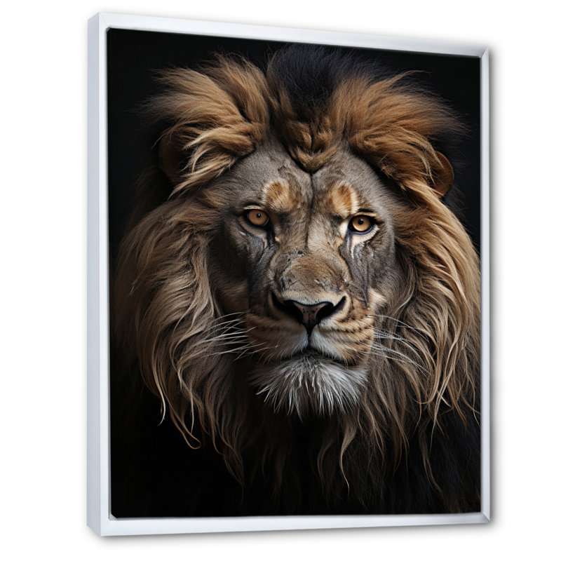 «Mohni Animal Angry Lion», reproduction sur toile, H 40 po x l 30 po x P 1,5 po, Toile à cadre flottant blanc