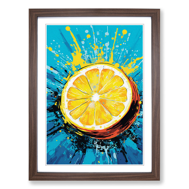 Lemon Fruit Pop - Framed Print, Walnut, 64cm H x 46cm W x 2cm D