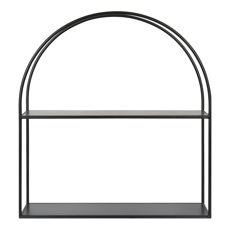 Azumi 2 Piece Metal Accent Shelf, Black 