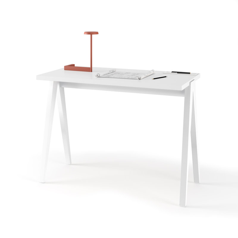 Gundrath Solid Wood Base Writing Desk, White, White