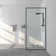 34 In. W X 72 In. H Fixed Framed Shower Door In Matte Black Finish With Clear Glass