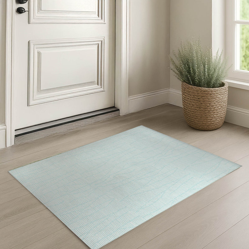 Paillasson Grer Chimi, L 60 po x L 84 po, Bleu clair