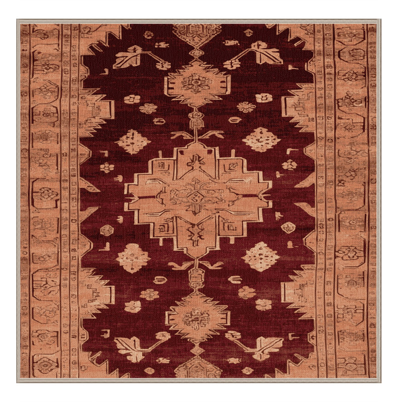 Tapis brun lavable à la machine, Carré 6 pi
