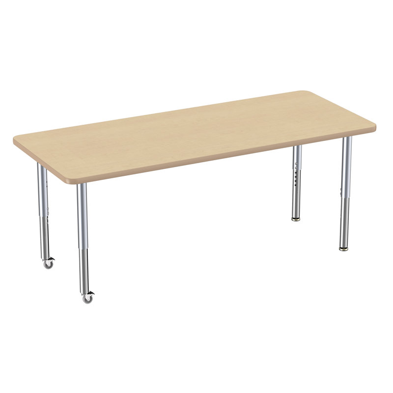 Table rectangulaire d'activité rectangulaire avec pieds réglables, 30" x 72", Érable / Érable, Super