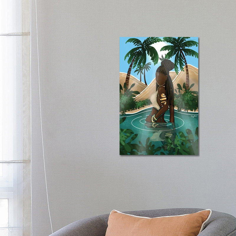 Oasis Goddess by Colored Afros Art - Wrapped Canvas Print