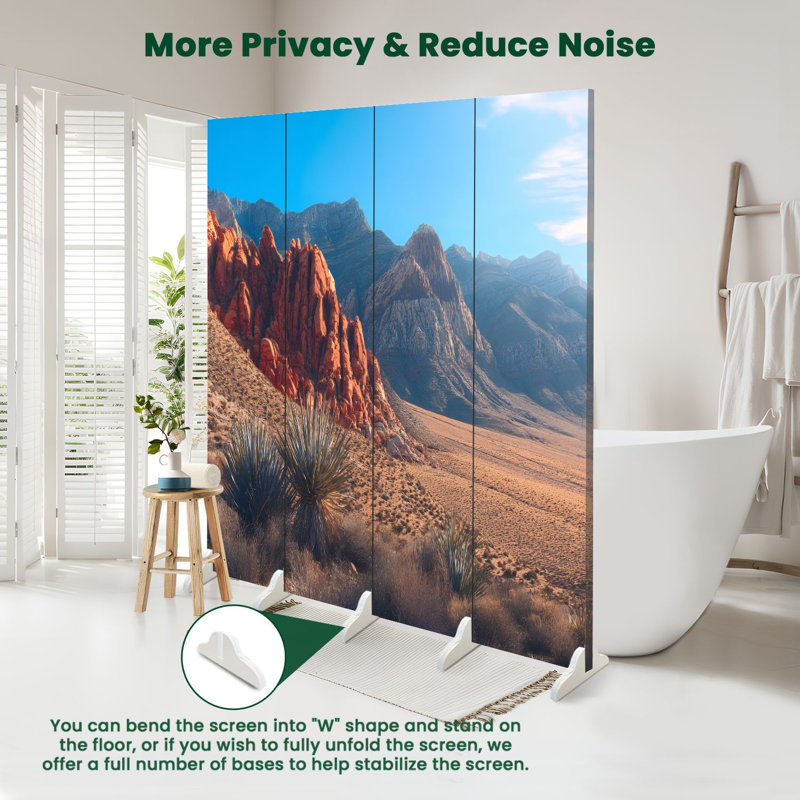 Cloison pliante 4 panneaux paravent Royal Red Rock Canyon