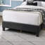 Structure de lit tapissier grand en laine gris anthracite à DEL-1322470171