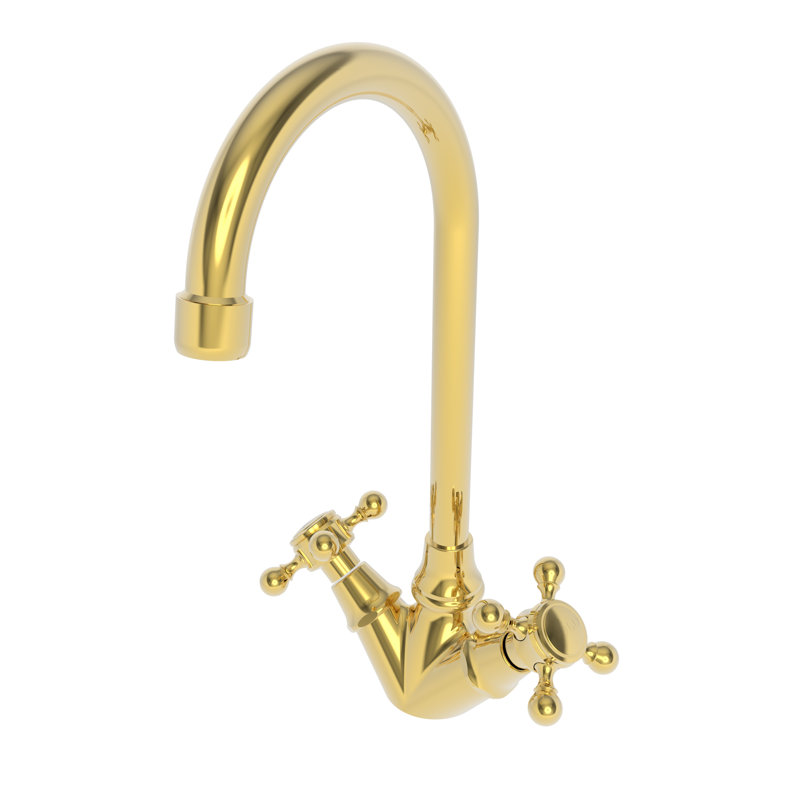 Chesterfield Double Handle Bar Faucet, Polished Gold (PVD)