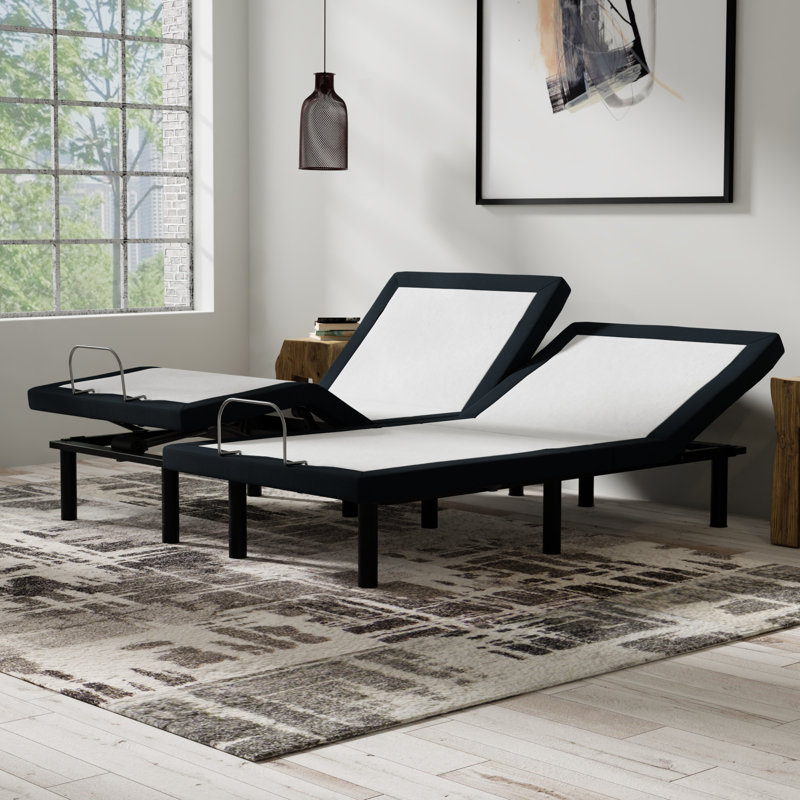 Base réglable avec télécommande sans fil, ports USB et massage, Très grand, divisé