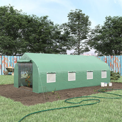 Grande serre: 20 pi x 10 pi 7 po, acier galvanisé, portes et fenêtres en filet, plantes de la serre Extrêmes par: construction en acier, prolonger la saison de jardinage