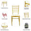 Chaise d'appoint empilable en métal or 18 po Chiavari-95274982