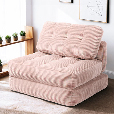 Folding Sofa Bed,Convertible Sleeper Chair,Folding Floor Couch with Pillow & Foam Filling for Living Room & Bedroom,Pink