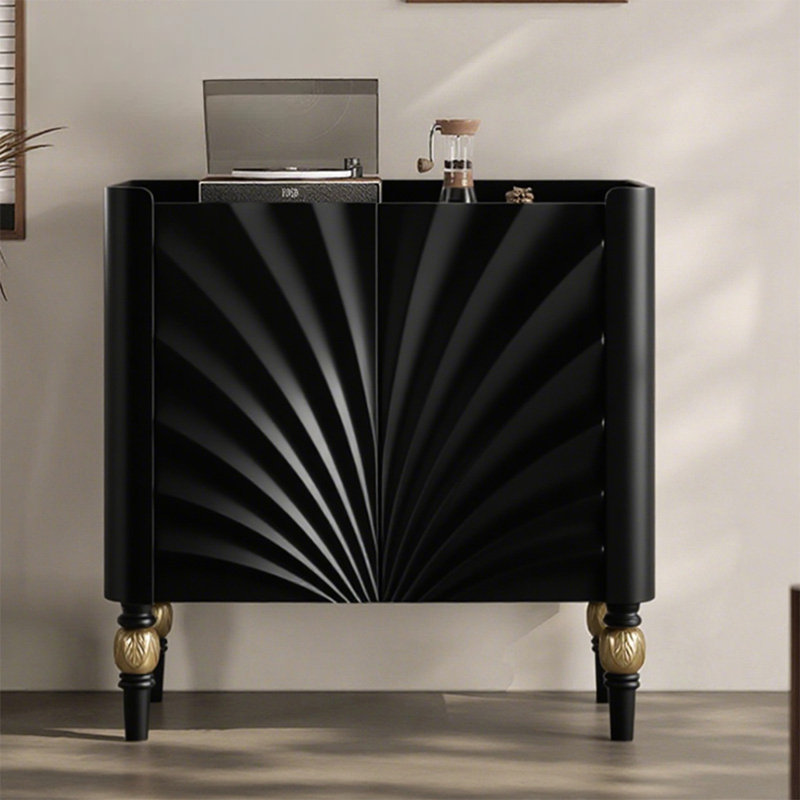 Buffet décoratif italien, Noir, H 31,5 po x l 31,5 po x P 15,75 po