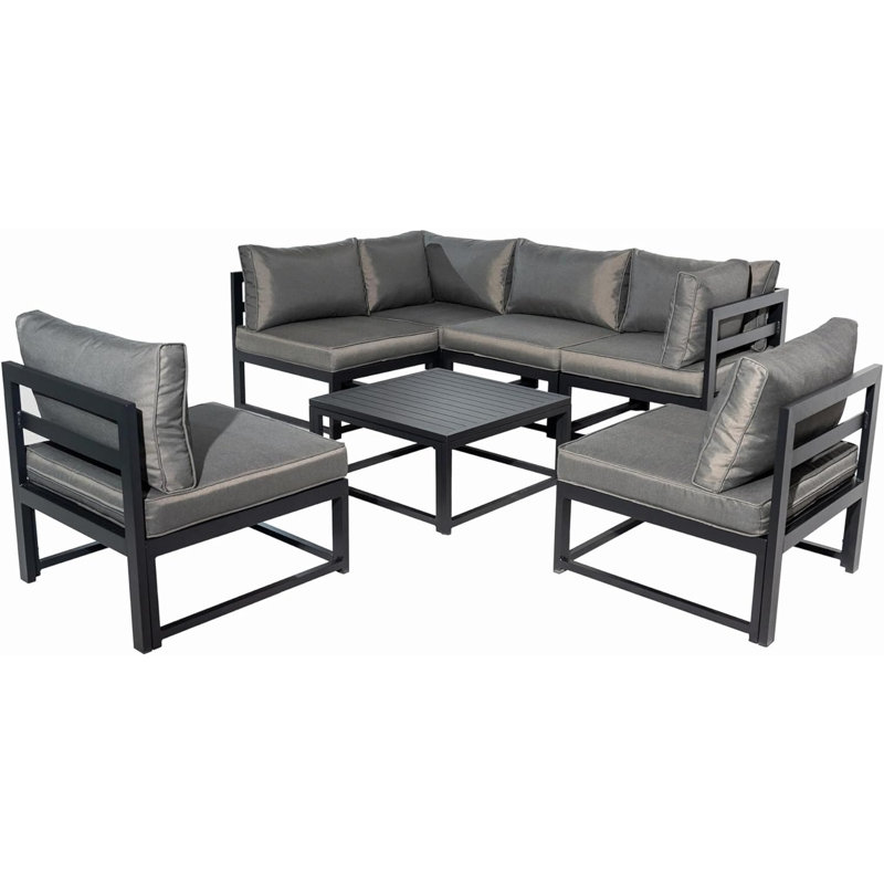 6 - Person Patio Conversation Set with Cushions