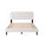 Lambswool Petal Headboard Bed Frame with Soft Cream Style and Built-in Atmosphere Light, Queen-1377793769