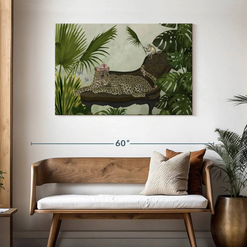 Brampt Leopard Chaise Longue, 30" H x 45" W
